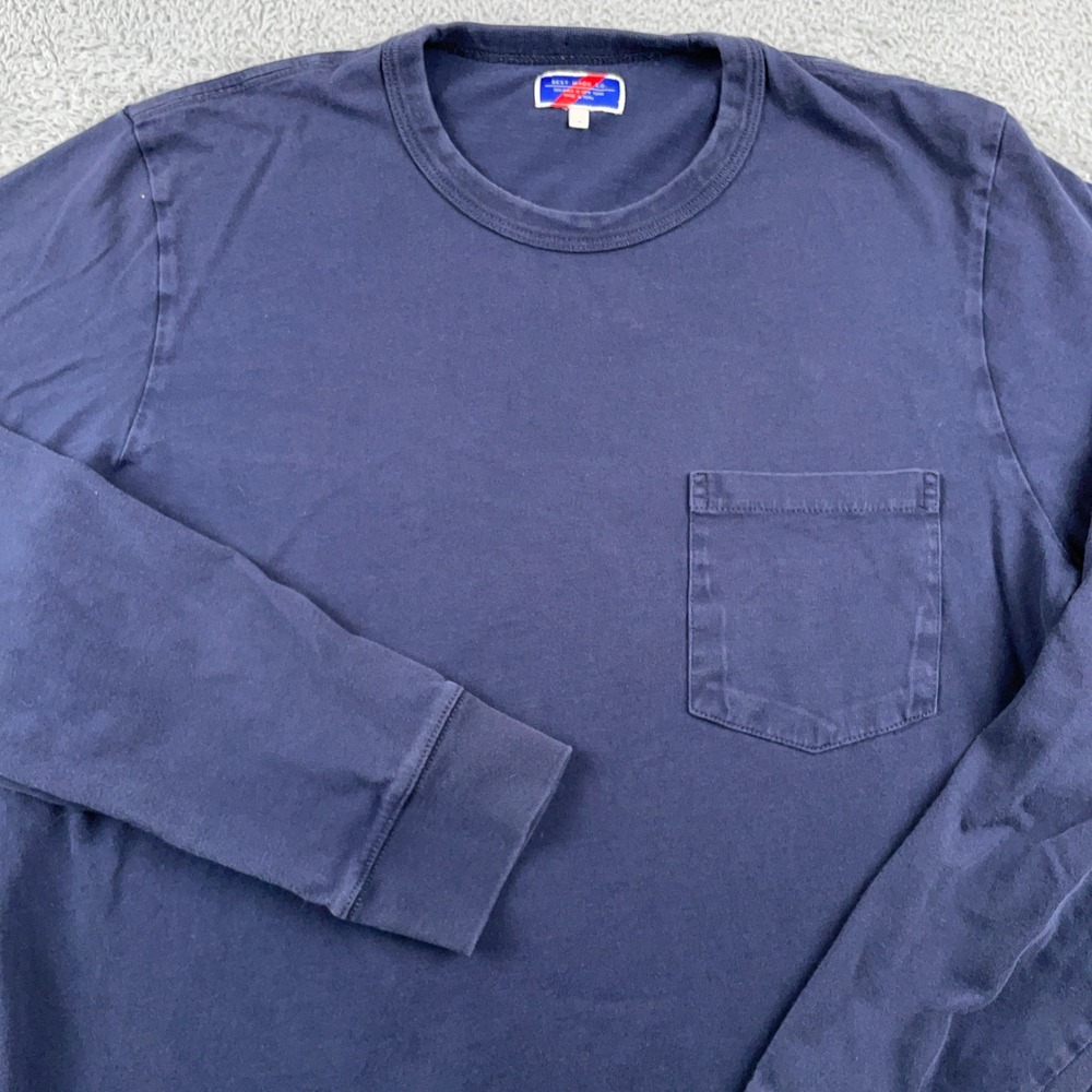 Best Made Co Shirt Mens Medium Blue Long Sleeve Pocket Cotton Crew Neck Tee